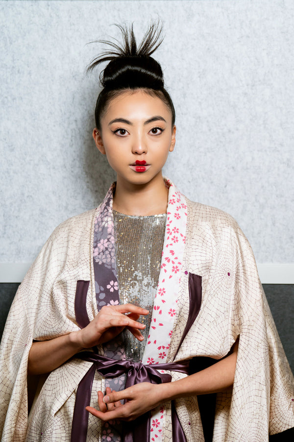 "Princess Leia" Reimagined Vintage Kimono - Kimono Zulu Artist Collaboration with Selven O'Keef Jarmon